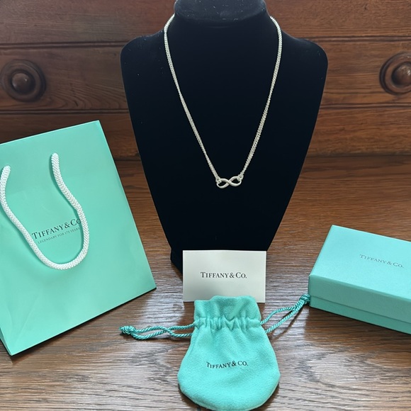 Tiffany 16” double chain infinity necklace in sterling silver